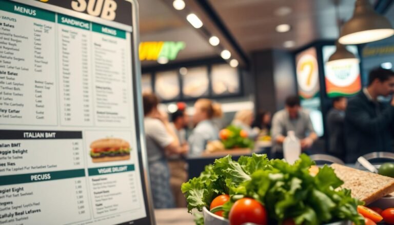 subway menu with prices